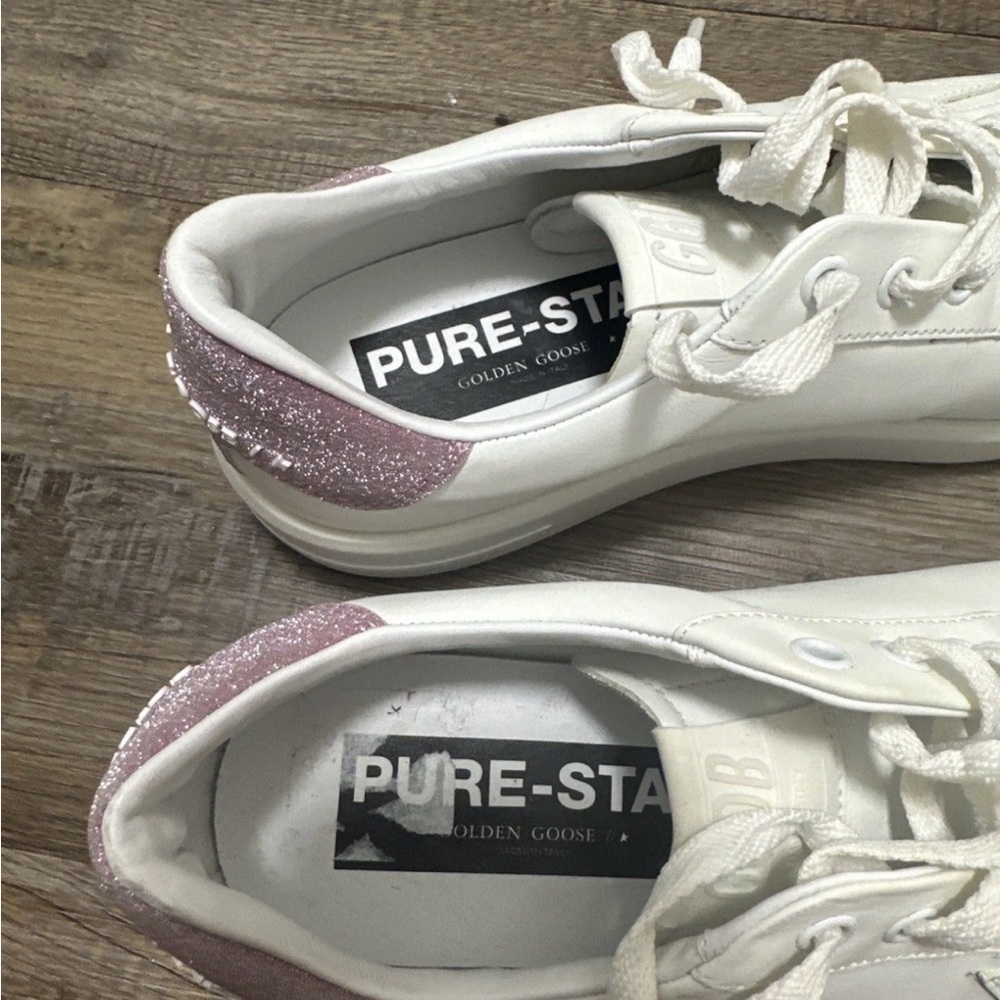 Women's Golden Goose sneakers in white and pink glitter. - Picture 7 of 11